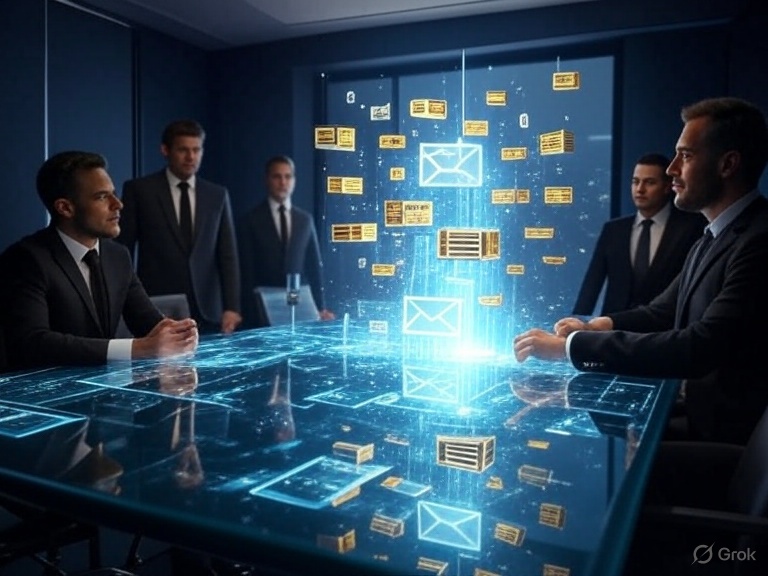 Corporate Boardroom with Holographic Projection